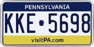 PA license plate KKE5698