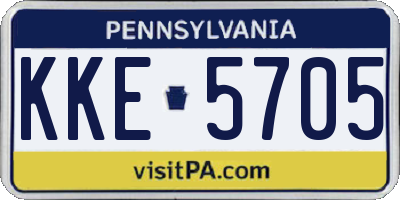 PA license plate KKE5705