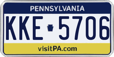 PA license plate KKE5706