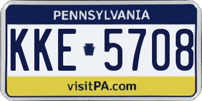 PA license plate KKE5708