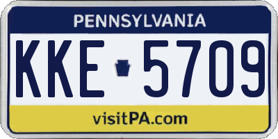 PA license plate KKE5709