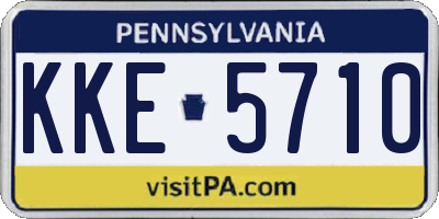 PA license plate KKE5710