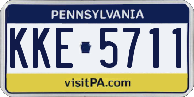 PA license plate KKE5711