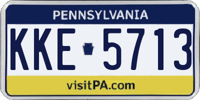 PA license plate KKE5713