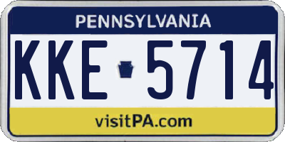 PA license plate KKE5714