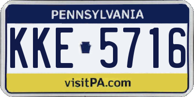 PA license plate KKE5716