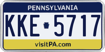 PA license plate KKE5717