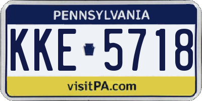 PA license plate KKE5718