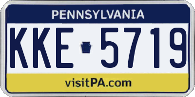 PA license plate KKE5719