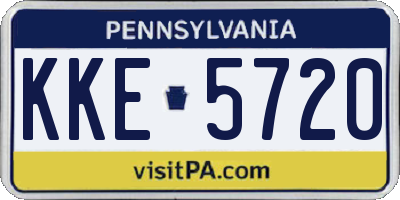 PA license plate KKE5720