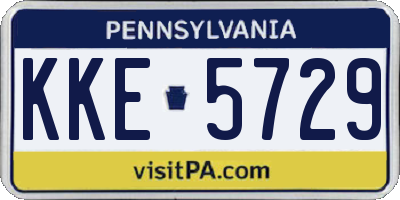 PA license plate KKE5729