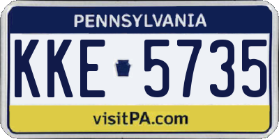 PA license plate KKE5735