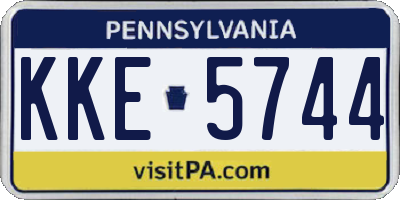 PA license plate KKE5744