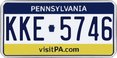 PA license plate KKE5746