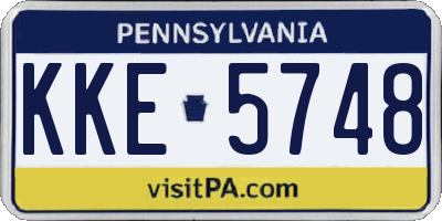 PA license plate KKE5748