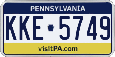 PA license plate KKE5749