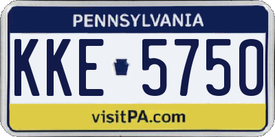 PA license plate KKE5750