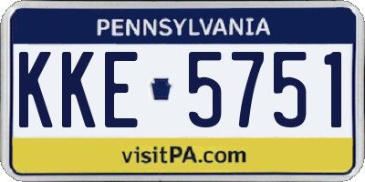 PA license plate KKE5751