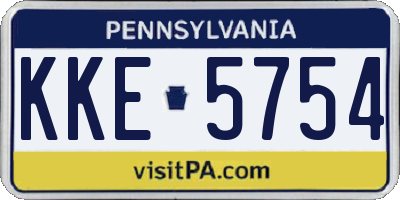 PA license plate KKE5754