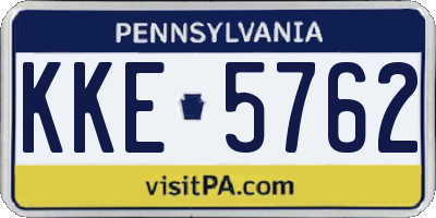 PA license plate KKE5762