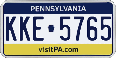 PA license plate KKE5765