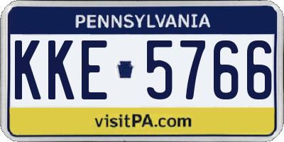 PA license plate KKE5766