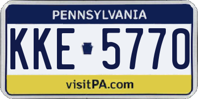 PA license plate KKE5770