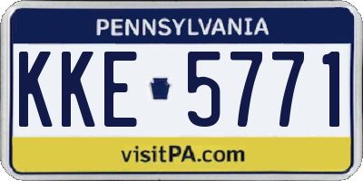PA license plate KKE5771