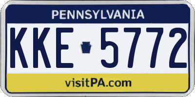 PA license plate KKE5772