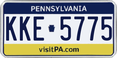 PA license plate KKE5775