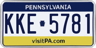 PA license plate KKE5781