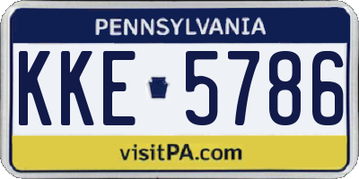 PA license plate KKE5786