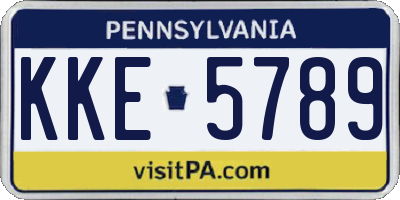 PA license plate KKE5789