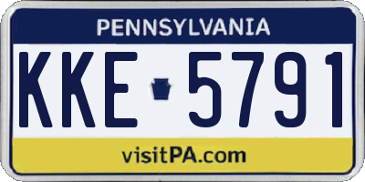 PA license plate KKE5791