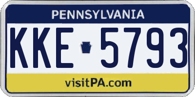 PA license plate KKE5793