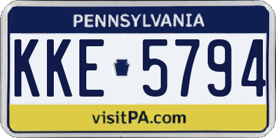 PA license plate KKE5794