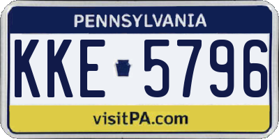 PA license plate KKE5796
