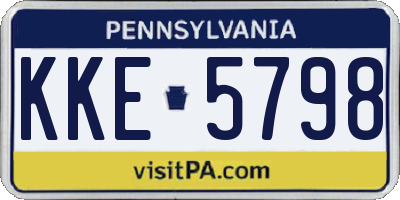PA license plate KKE5798