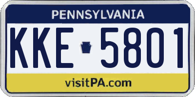 PA license plate KKE5801