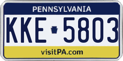 PA license plate KKE5803