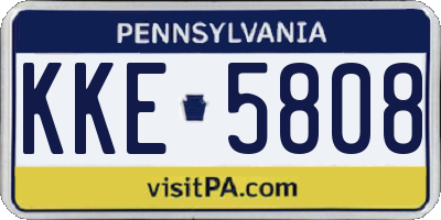 PA license plate KKE5808