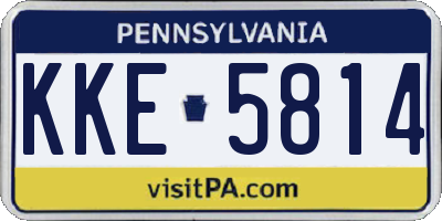 PA license plate KKE5814