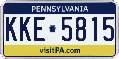 PA license plate KKE5815
