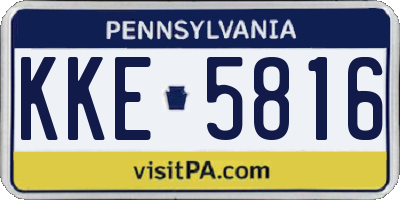 PA license plate KKE5816
