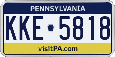 PA license plate KKE5818