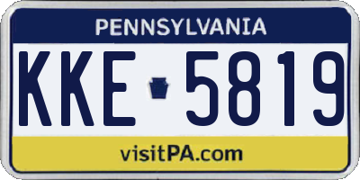 PA license plate KKE5819