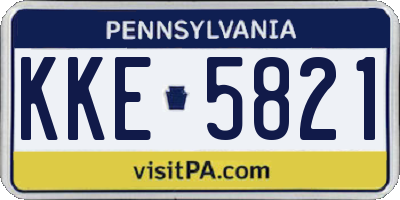 PA license plate KKE5821