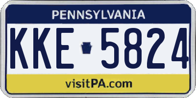 PA license plate KKE5824
