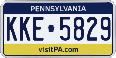 PA license plate KKE5829