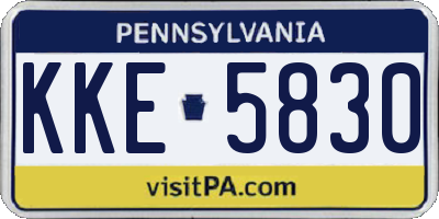 PA license plate KKE5830